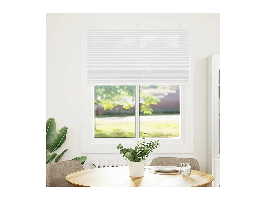 Tenda plissettata bianca 110x150cm larghezza tessuto 109,4cm poliestere