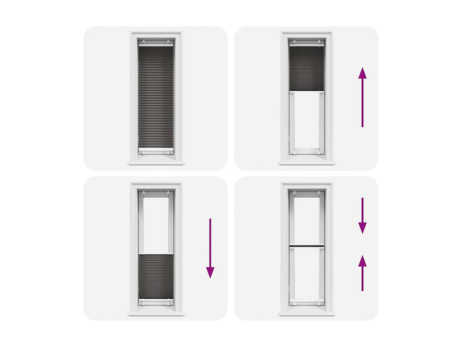 Estor plisado negro 45x150 cm ancho tela 44,4 cm poliéster