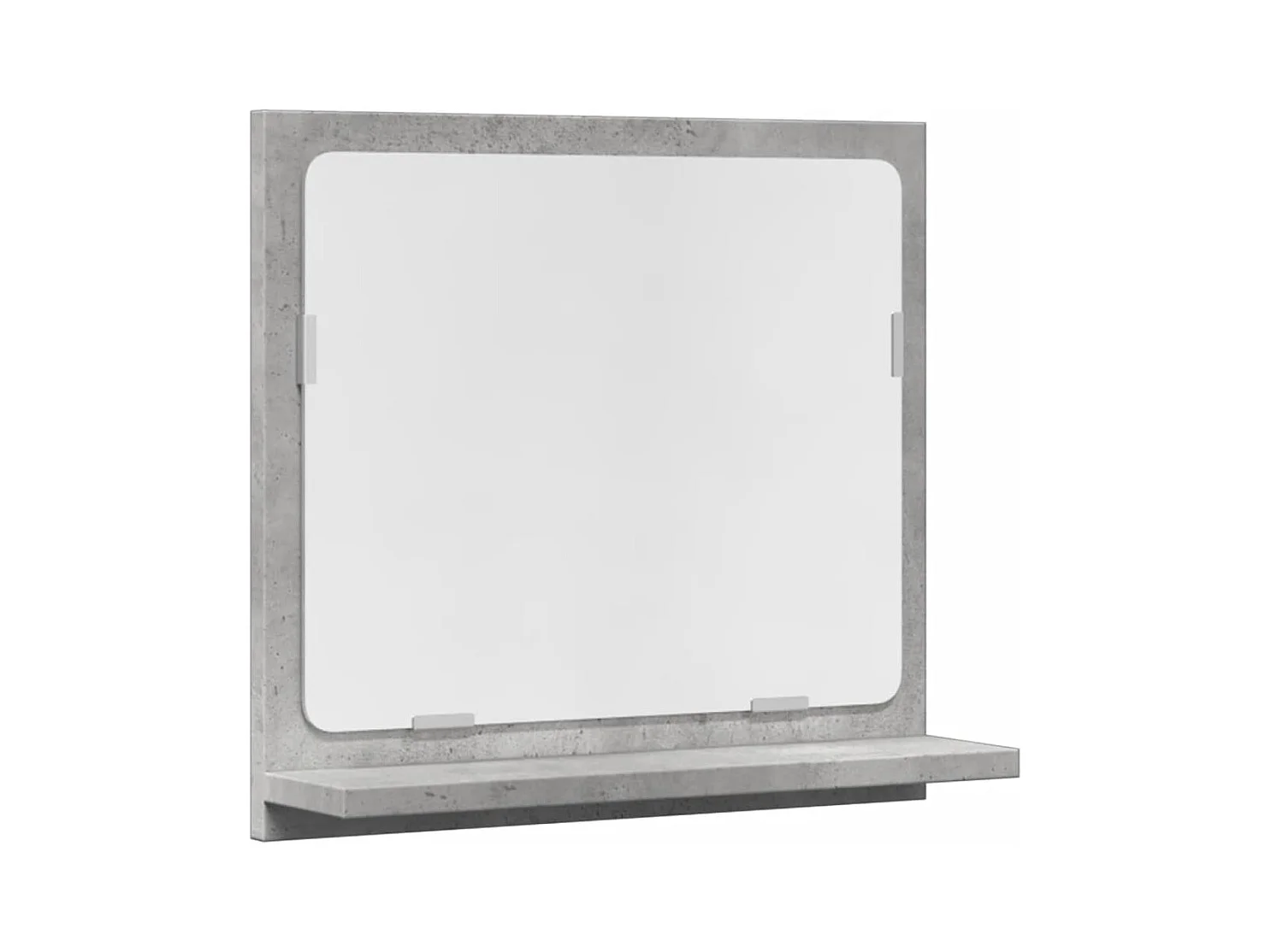 Mobiletto per bagno con specchio in legno ingegnerizzato grigio cemento