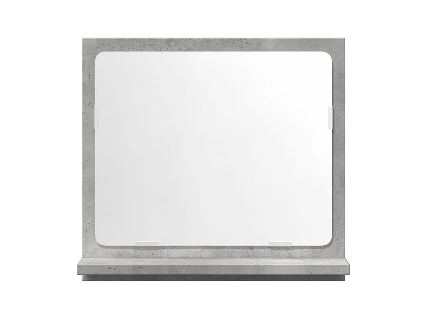 Mobiletto per bagno con specchio in legno ingegnerizzato grigio cemento