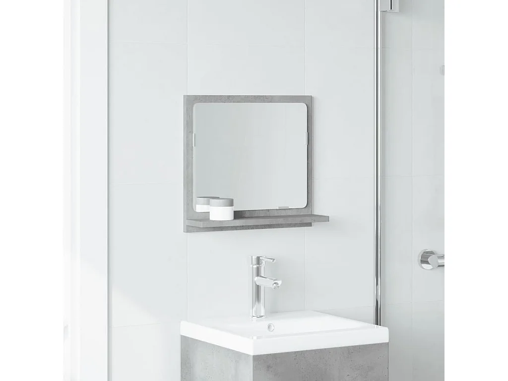 Armoire à miroir de salle de bain gris béton bois d'ingénierie