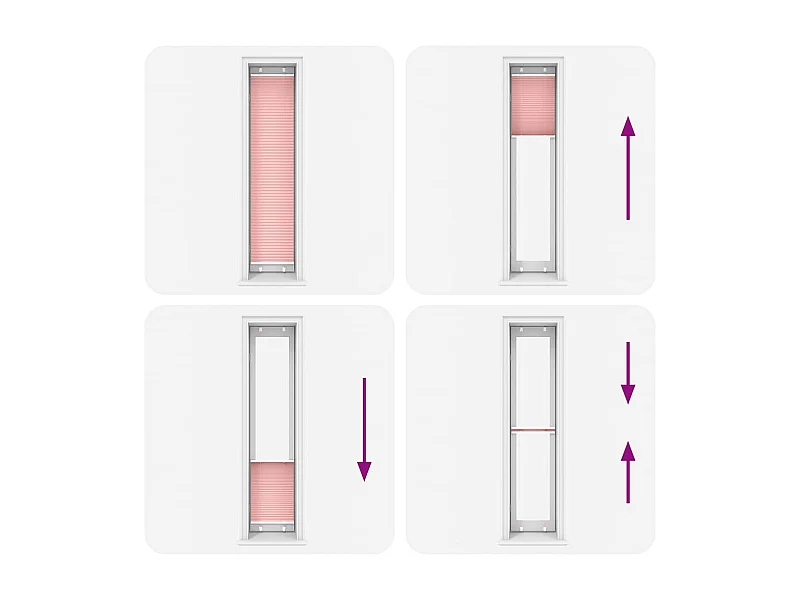 Roze plisségordijn 45x200 cm stofbreedte 44,4 cm polyester