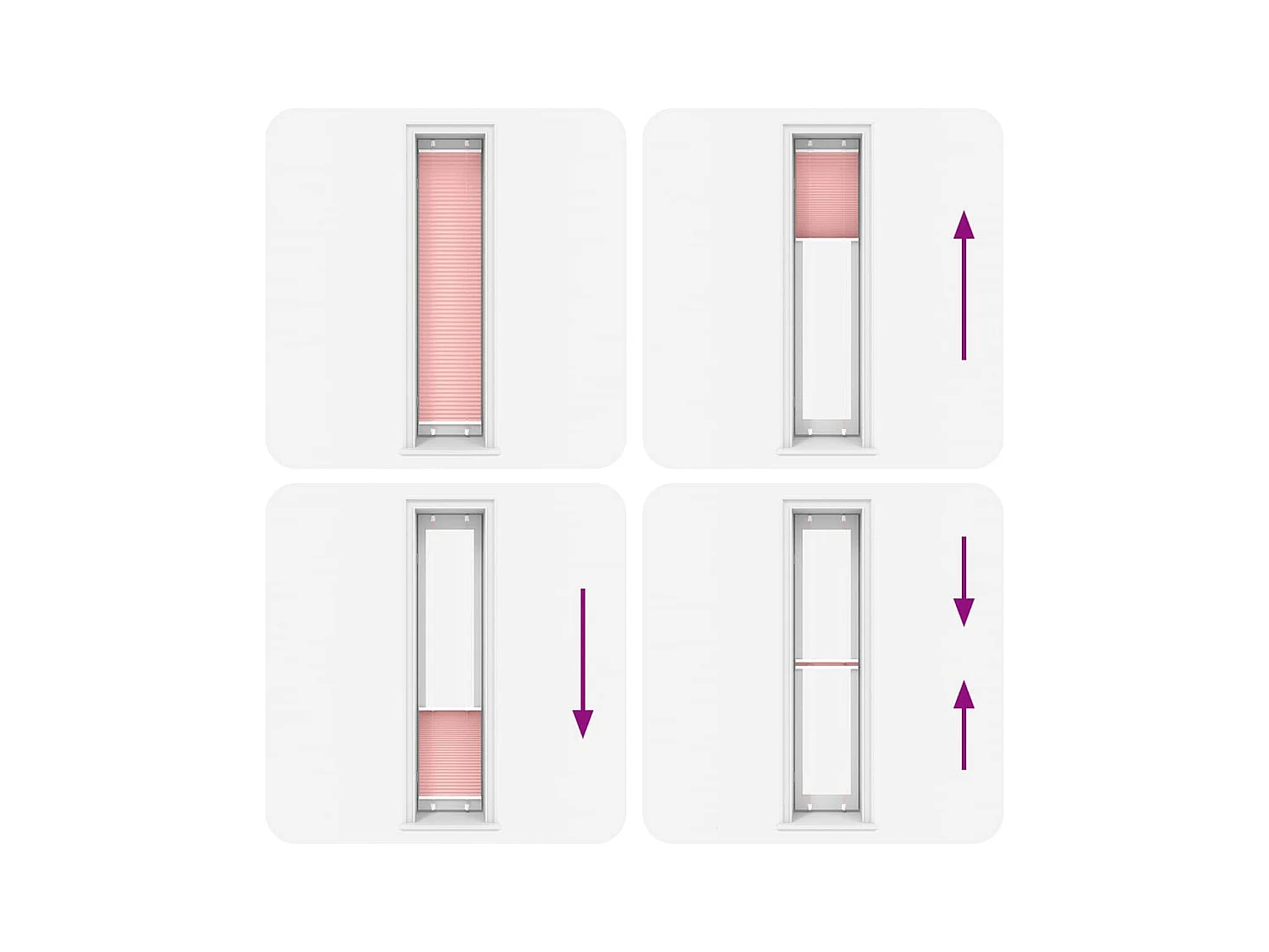 Tenda plissettata rosa 45x200 cm larghezza tessuto 44,4 cm poliestere