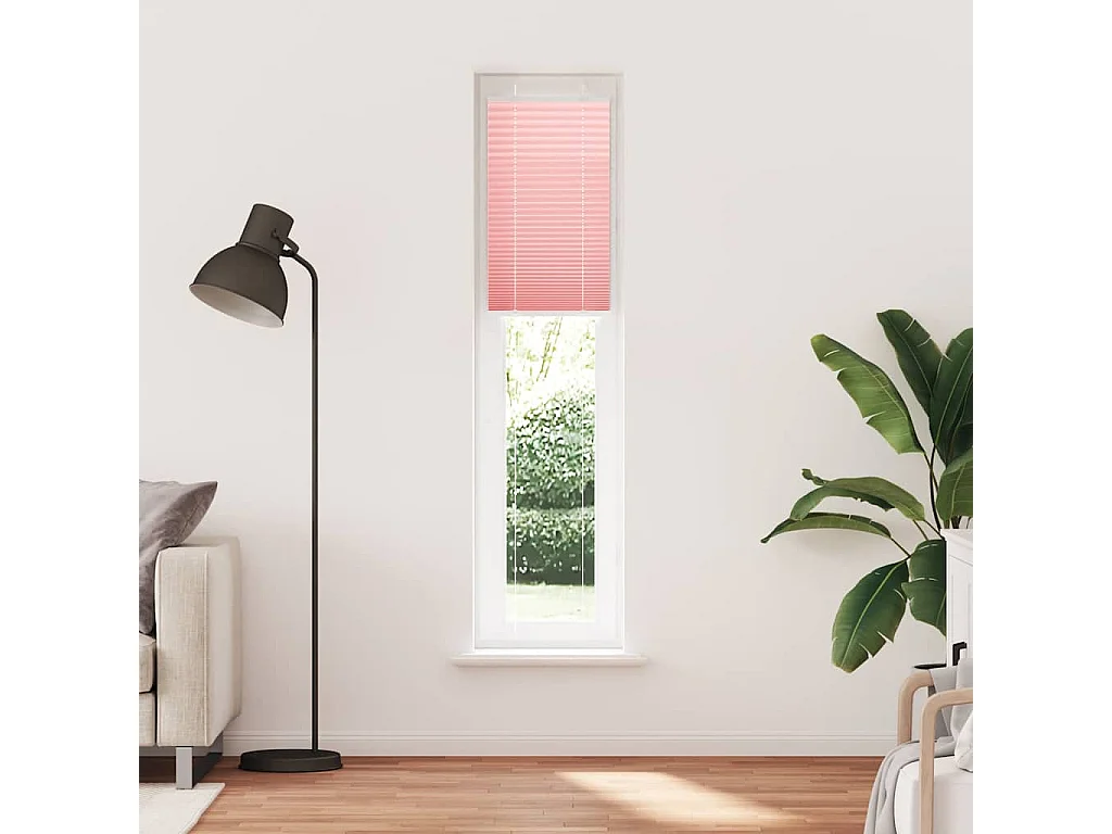 Tenda plissettata rosa 45x200 cm larghezza tessuto 44,4 cm poliestere