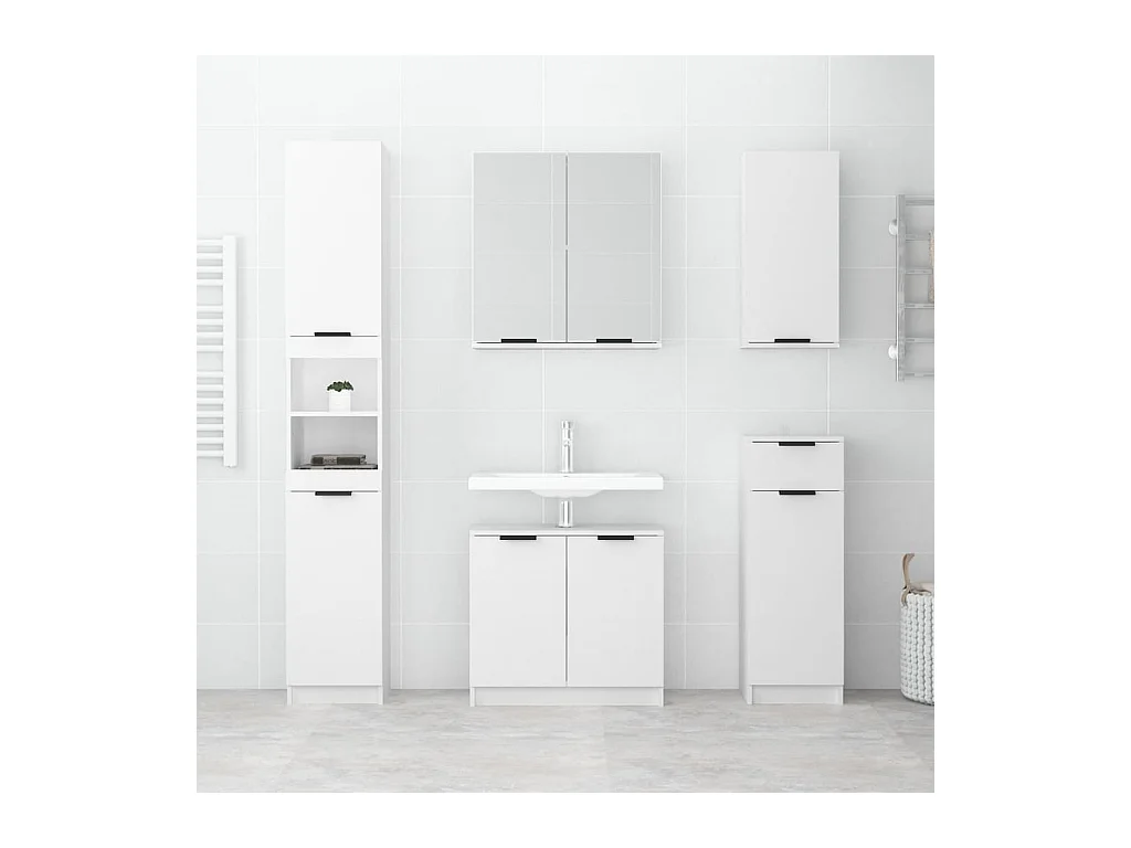 Mueble de baño con espejo Blanco 64x20x67 cm