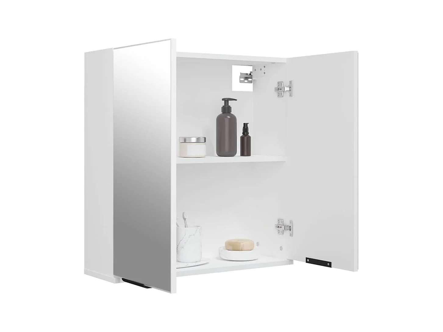 Mueble de baño con espejo Blanco 64x20x67 cm
