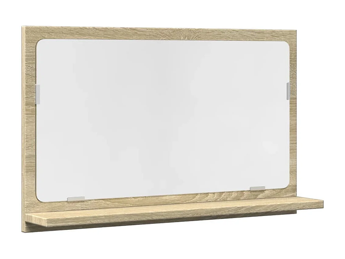 Mensola da bagno con specchio in legno ingegnerizzato Sonoma Oak