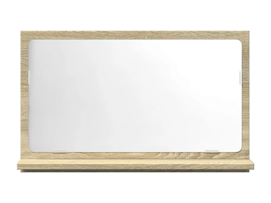 Mensola da bagno con specchio in legno ingegnerizzato Sonoma Oak