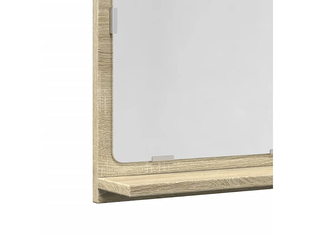 Mensola da bagno con specchio in legno ingegnerizzato Sonoma Oak