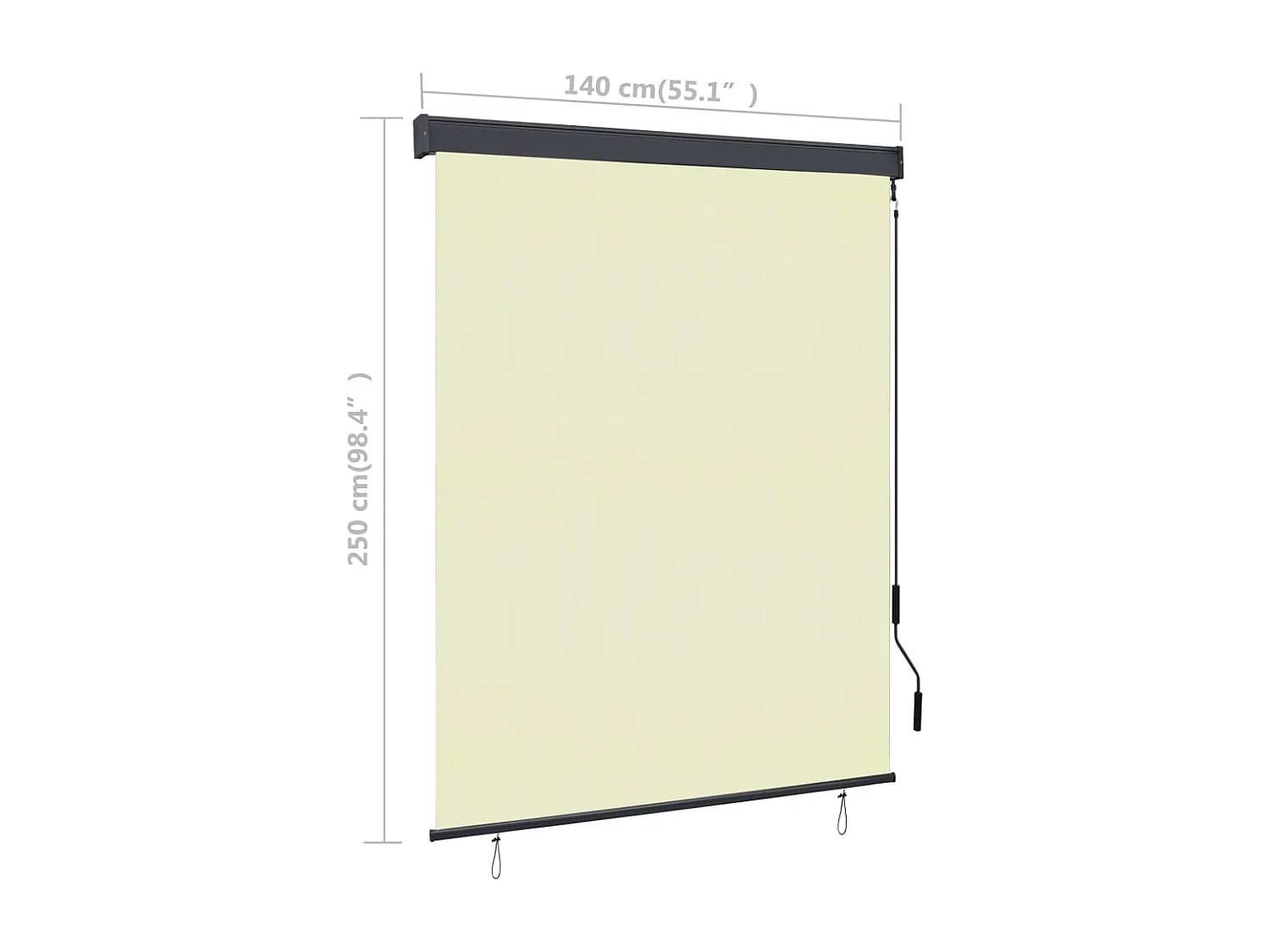 Buitenrolgordijn 140 x 250 cm Crème