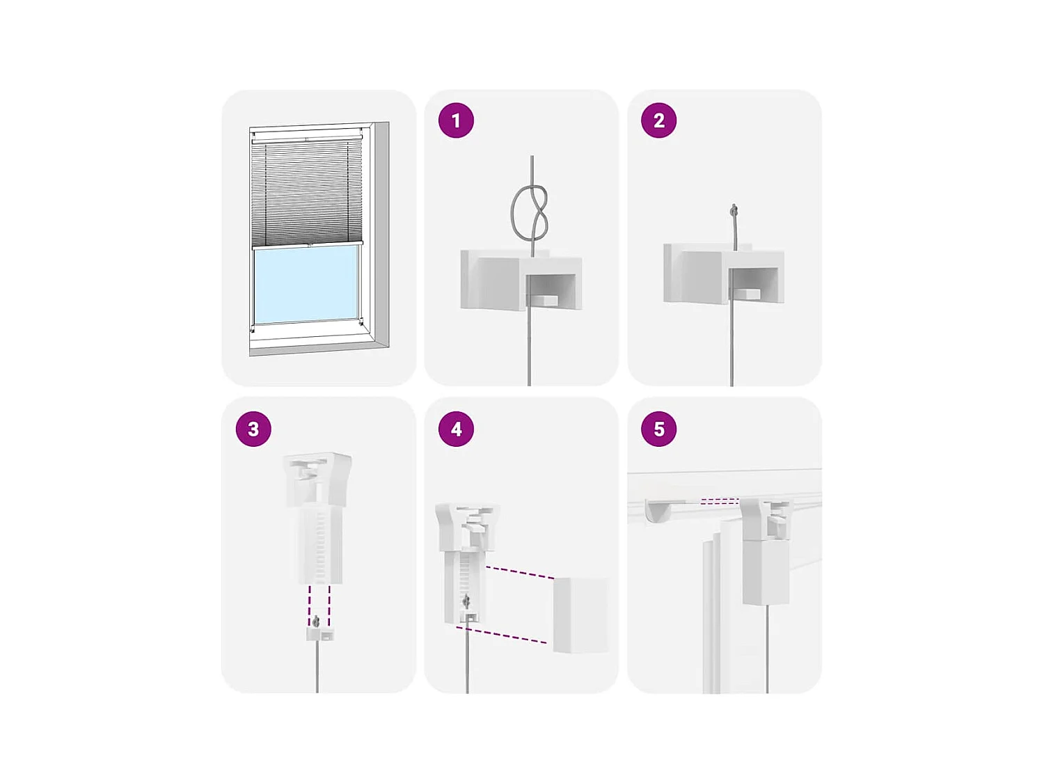 Tenda plissettata 50x125 cm Bianca