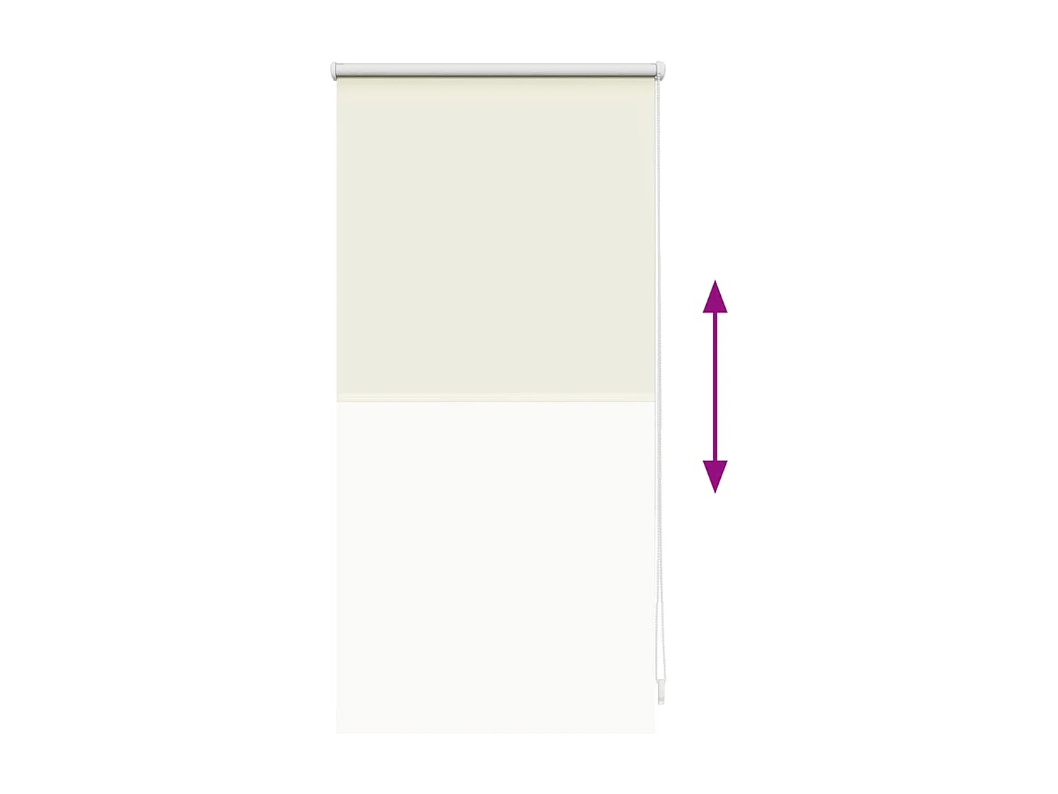 Estor enrollable opaco color crema 40 x 100 cm