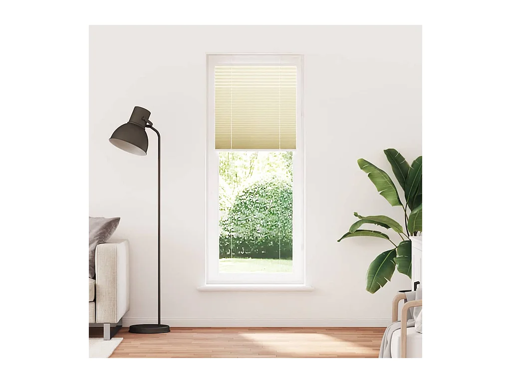 Tenda plissettata color crema 80x200 cm larghezza tessuto 79,4 cm poliestere