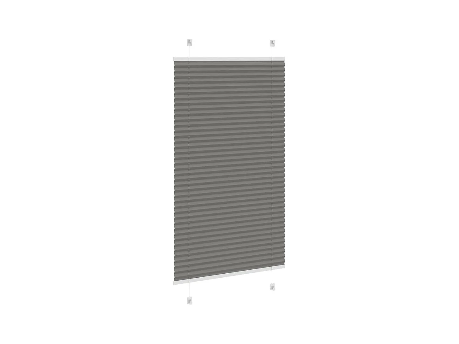 Tenda plissettata antracite 70x100 cm larghezza tessuto 69,4 cm