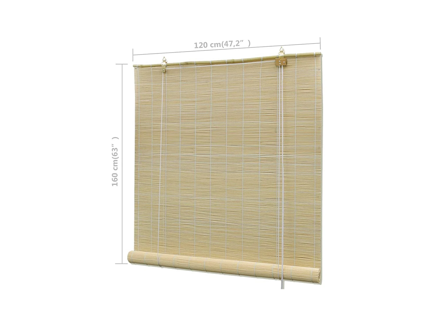 Natuurlijk bamboe rolgordijn 120x160 cm