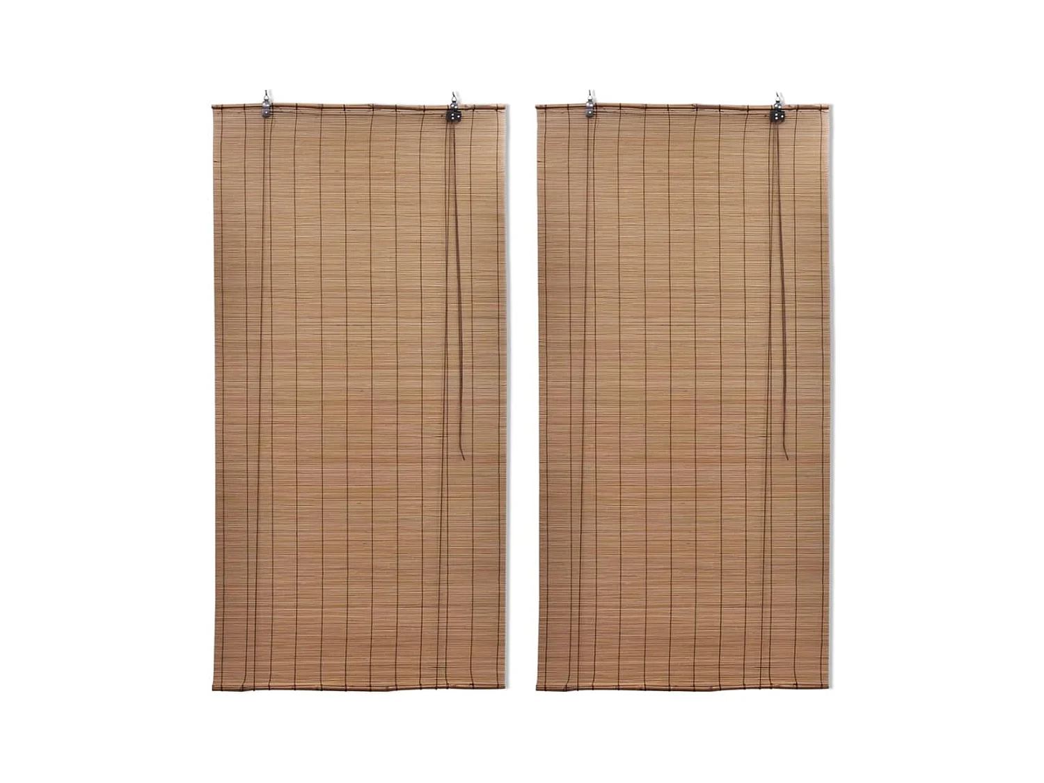 Tende a rullo in bambù 2 pezzi 150x220 cm Marrone