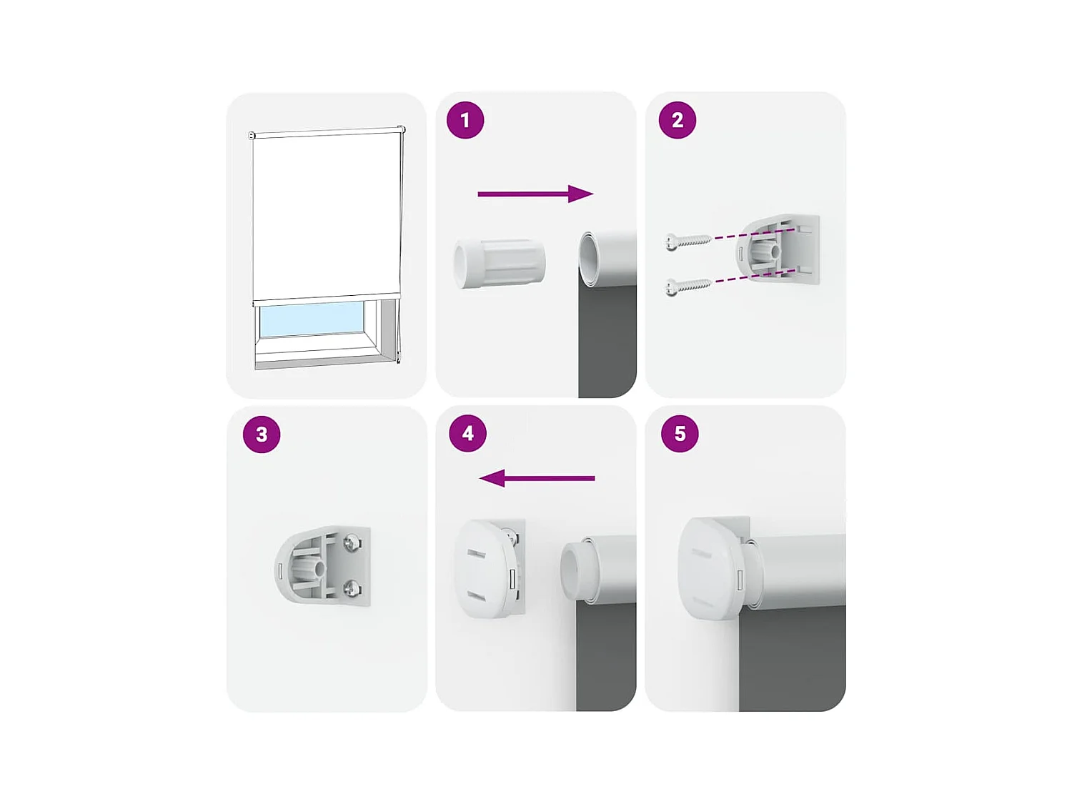 Estor enrollable opaco blanco 60 x 120 cm