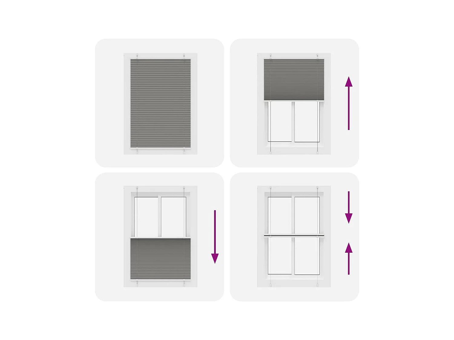 Store plissé anthracite 95x100 cm largeur du tissu 94,4 cm