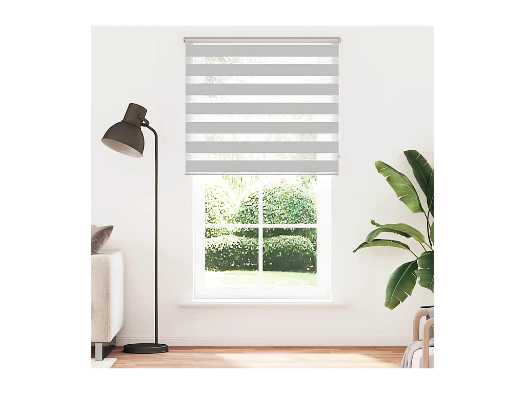 Store zèbre gris clair largeur du tissu 125,9 cm polyester