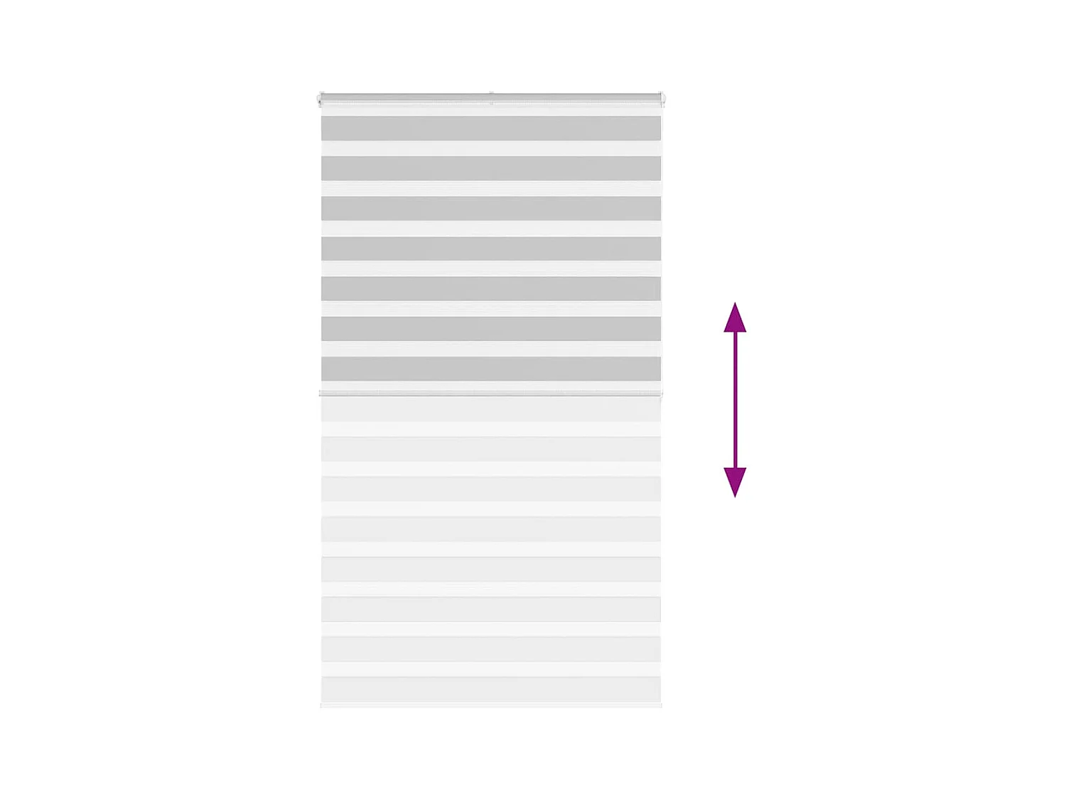 Store zèbre gris clair largeur du tissu 125,9 cm polyester