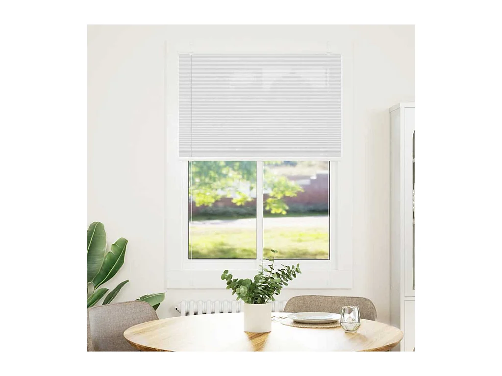 Witte plisségordijn 100x100 cm stofbreedte 99,4 cm polyester