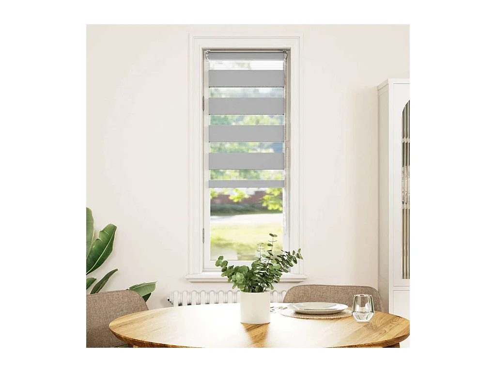 Store zèbre gris clair largeur du tissu 35,9 cm polyester