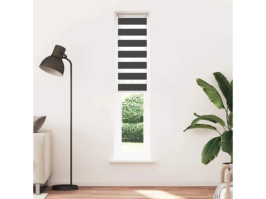 Store zèbre noir 50x200 cm largeur du tissu 45,9 cm polyester