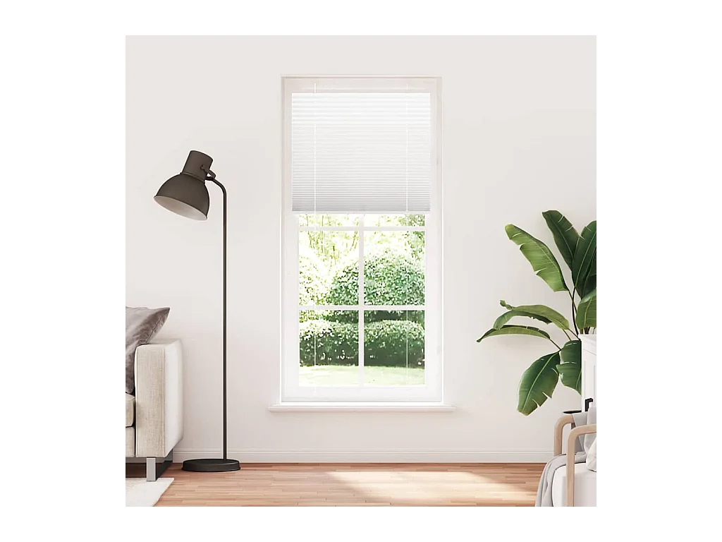 Store plissé blanc 90x200 cm largeur du tissu 89,4 cm polyester