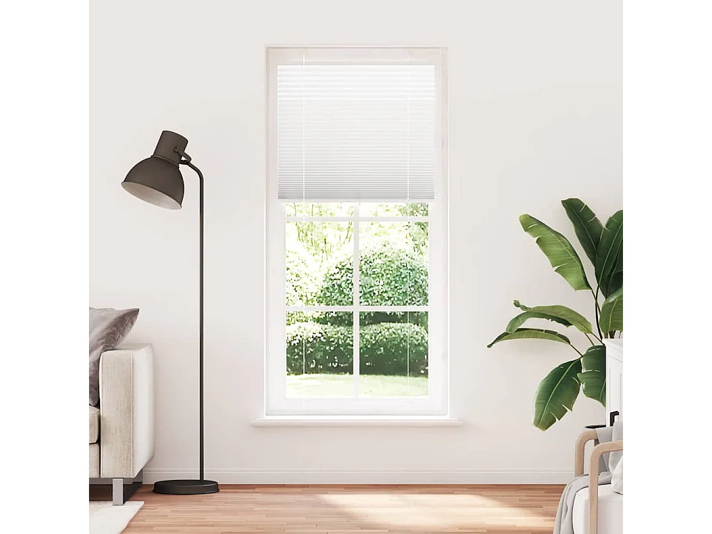 Estor plisado blanco 90x200 cm ancho tela 89,4 cm poliéster