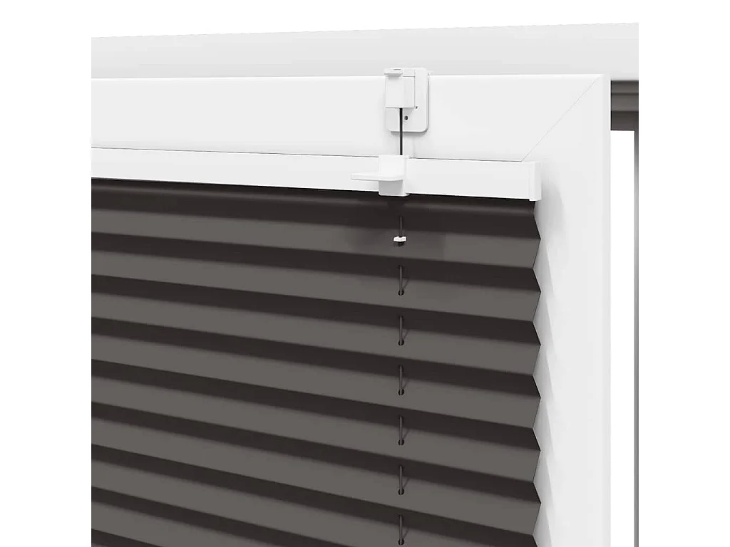 Tenda plissettata nera 85x200 cm larghezza tessuto 84,4 cm poliestere