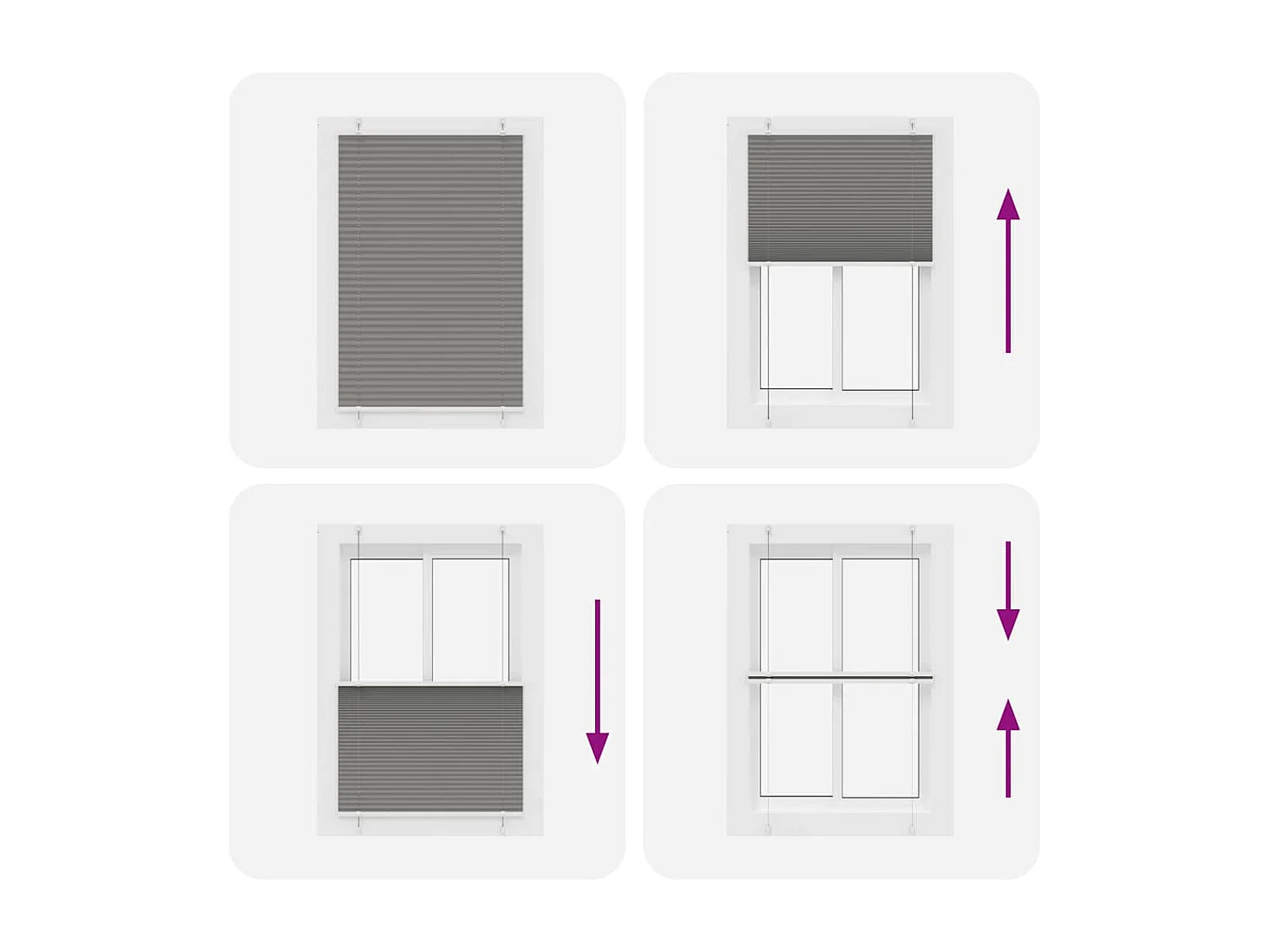 Store plissé anthracite 90x150 cm largeur du tissu 89,4 cm