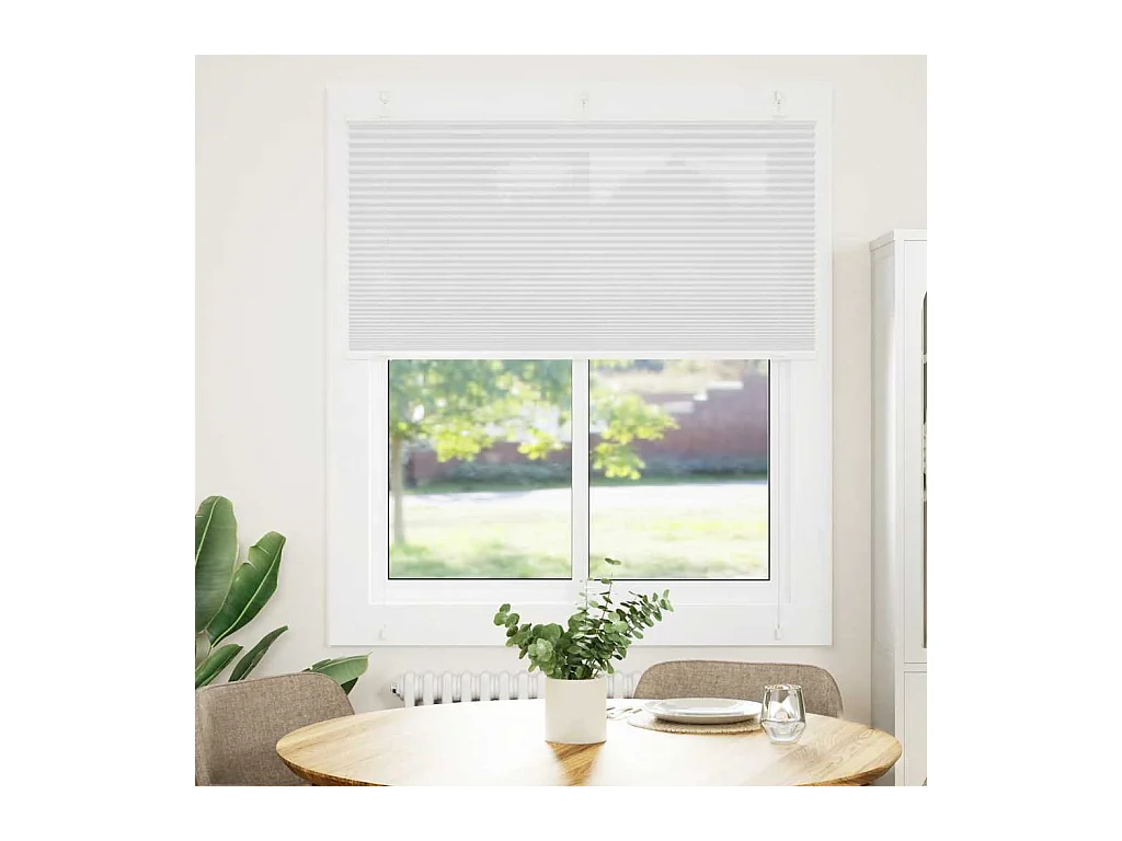 Store plissé blanc 115x150cm largeur du tissu 114,4cm polyester