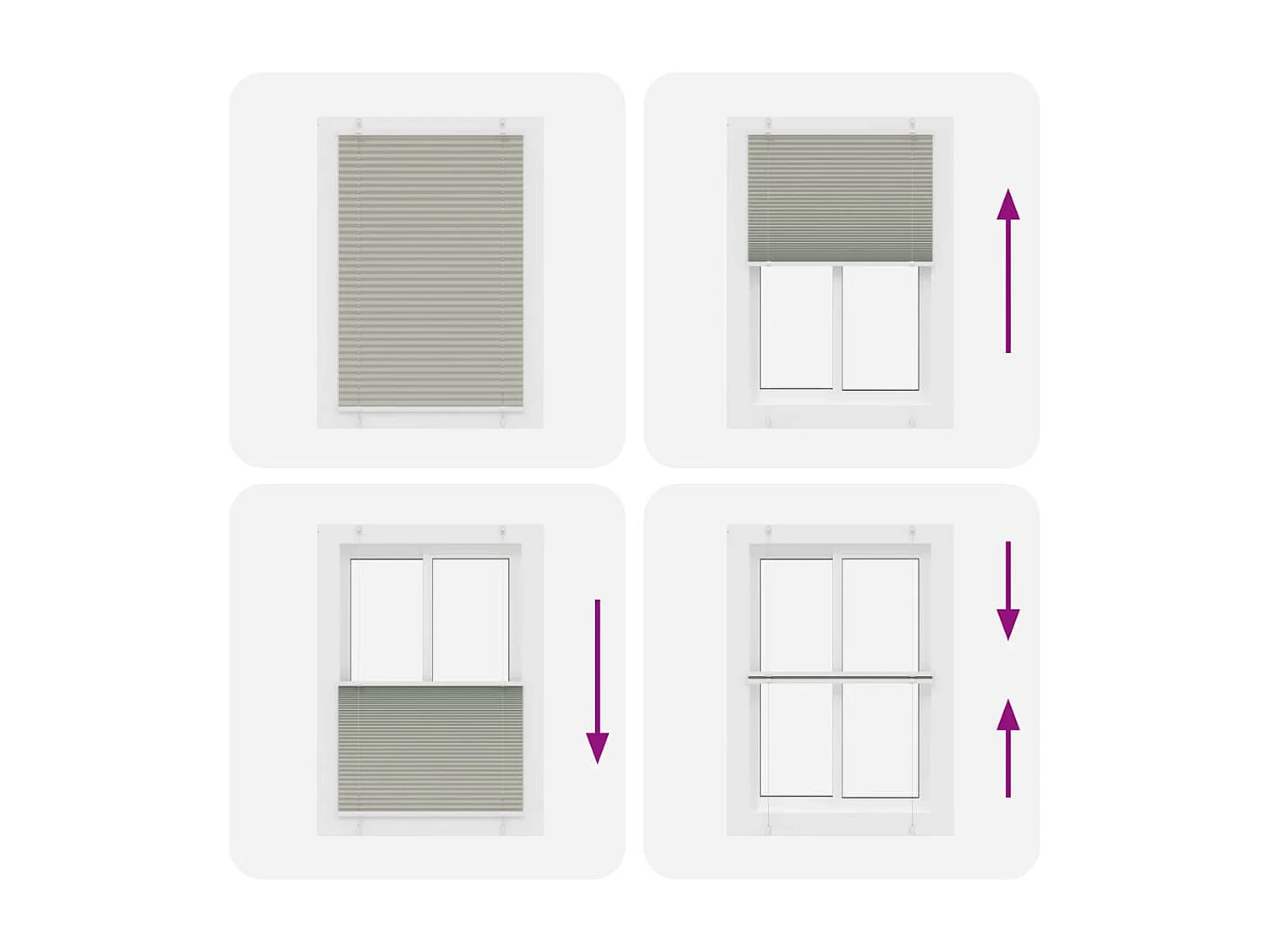 Store plissé gris clair 95x150 cm largeur du tissu 94,4 cm