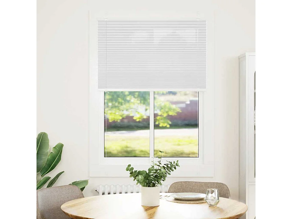 Store plissé blanc 95x100 cm largeur du tissu 94,4 cm polyester