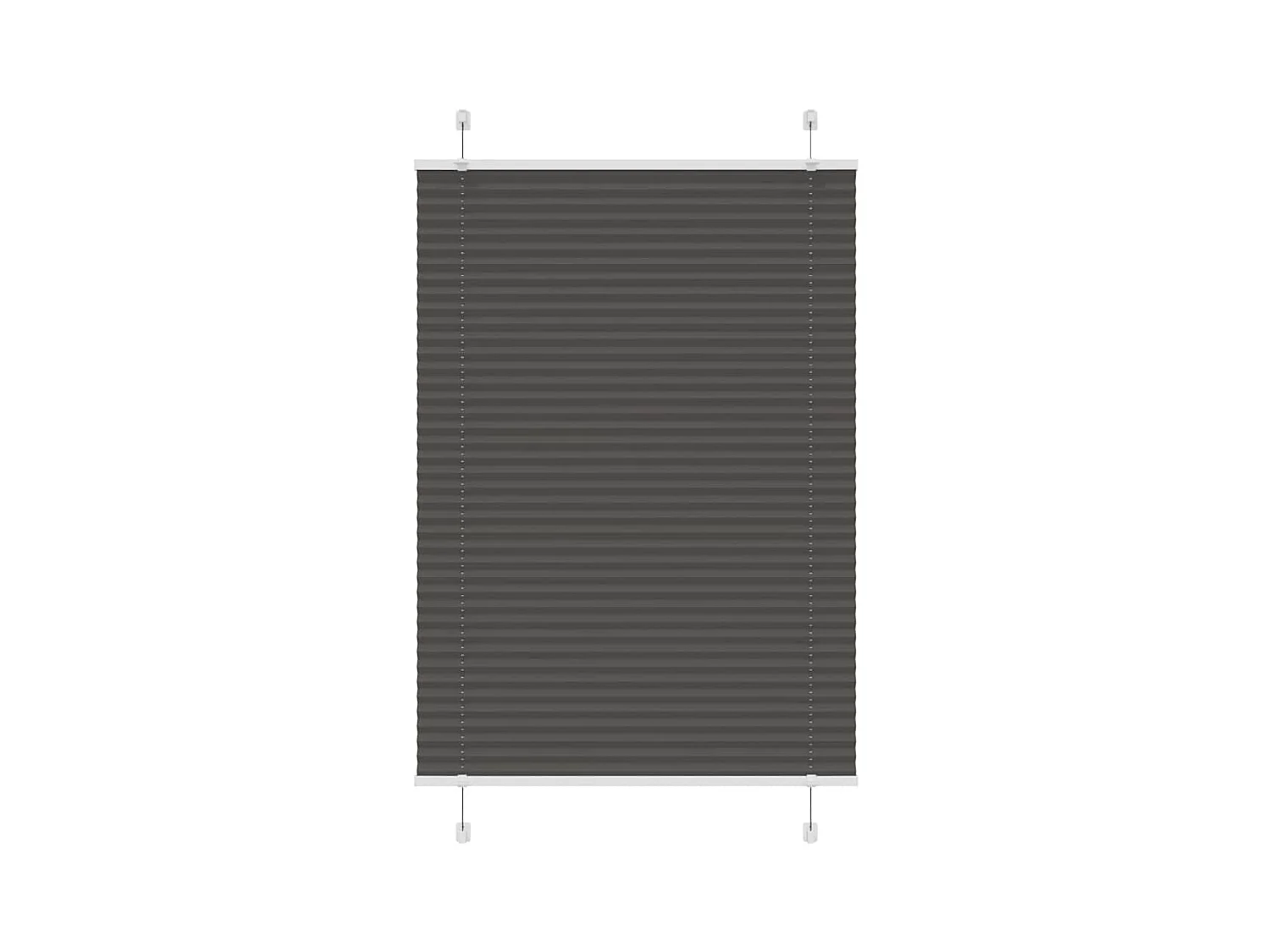 Tenda plissettata nera 90x100 cm larghezza tessuto 89,4 cm poliestere