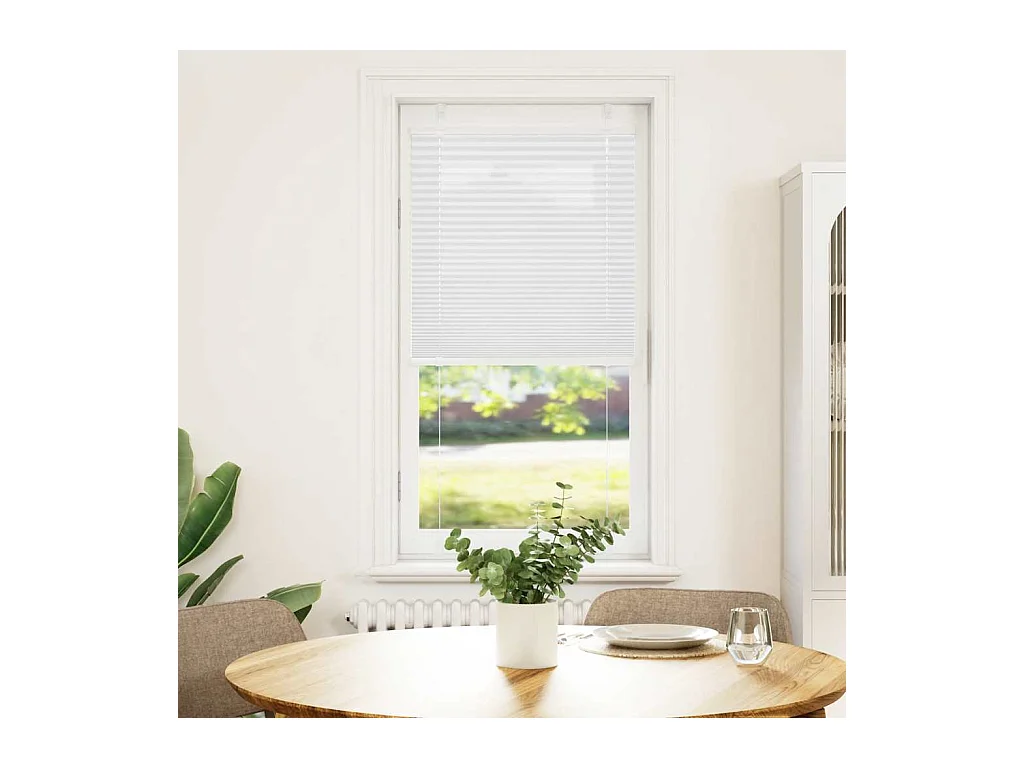 Witte plisségordijn 65x100 cm stofbreedte 64,4 cm polyester