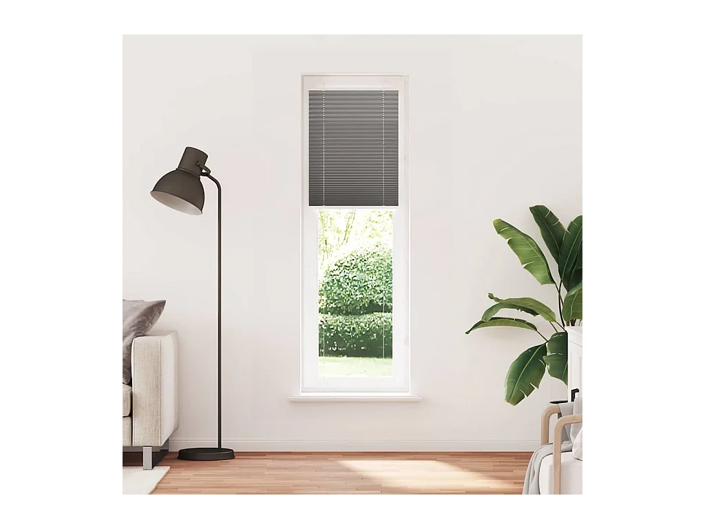 Tenda plissettata antracite 65x200 cm larghezza tessuto 64,4 cm