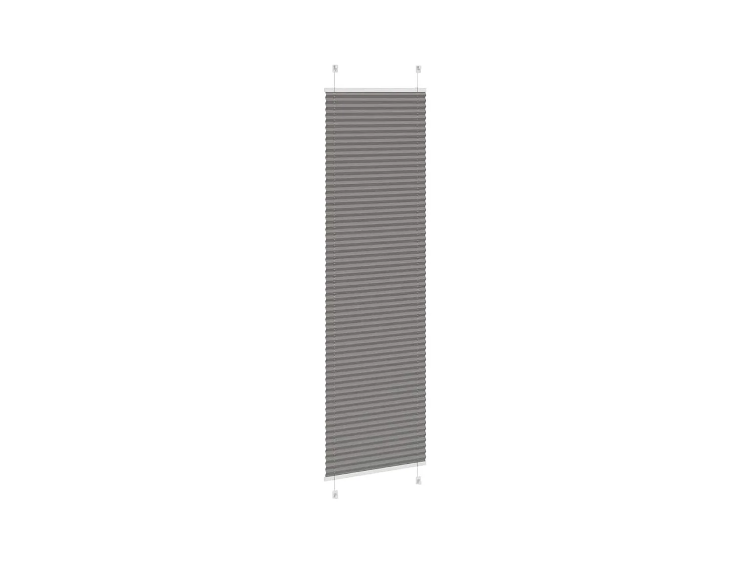 Tenda plissettata antracite 65x200 cm larghezza tessuto 64,4 cm