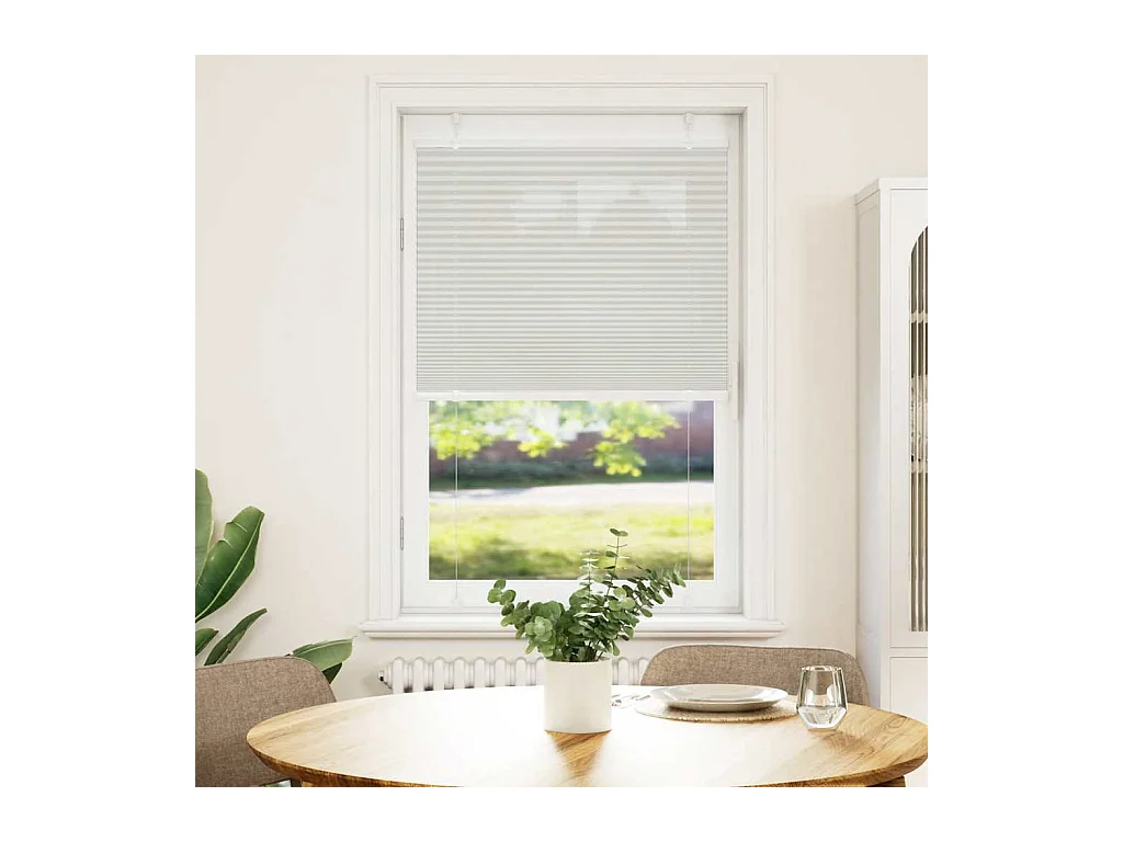 Hellgraues Plissee 75x150 cm Stoffbreite 74,4 cm