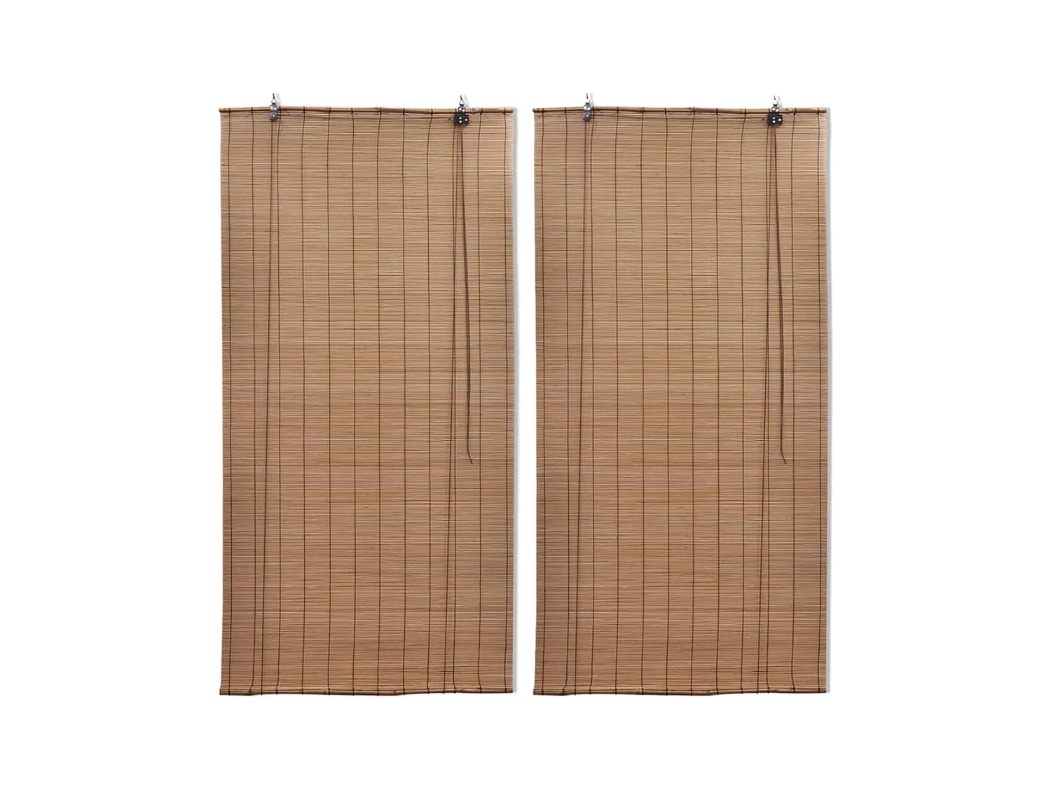 Bamboe rolgordijnen 2 stuks 80x160 cm Bruin