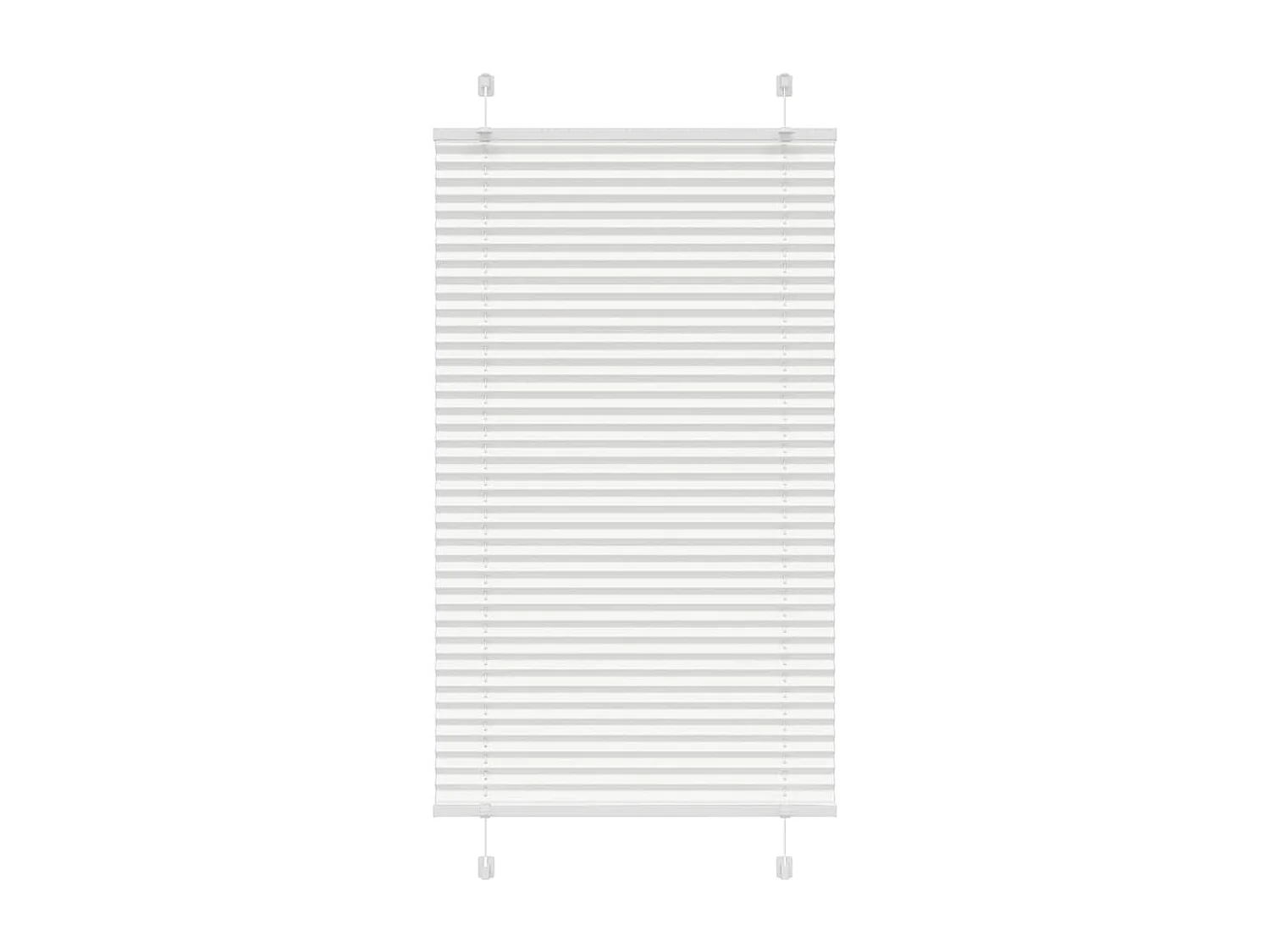 Witte plisségordijn 75x100 cm stofbreedte 74,4 cm polyester