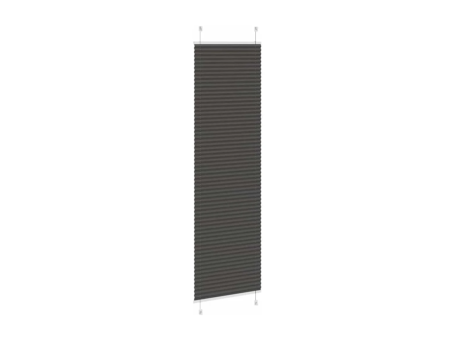 Schwarzes Plissee 60x200 cm Stoffbreite 59,4 cm Polyester
