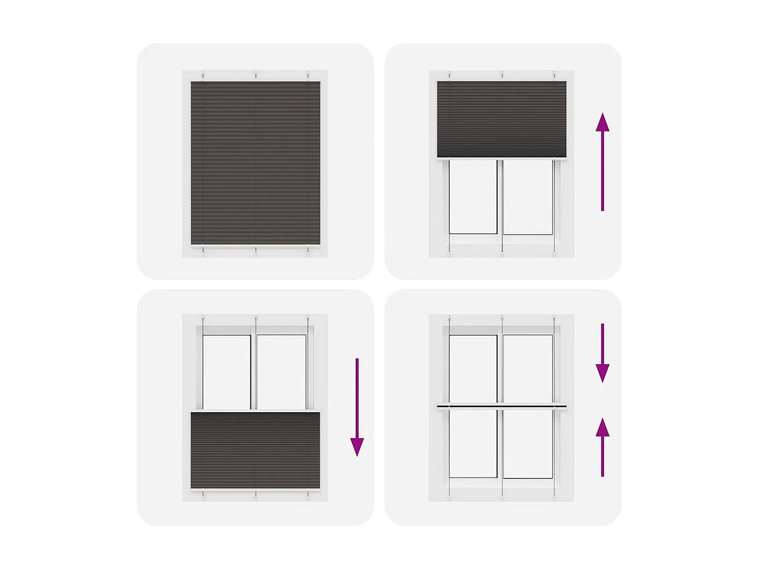 Store plissé noir 110x100 cm largeur du tissu 109,4cm polyester