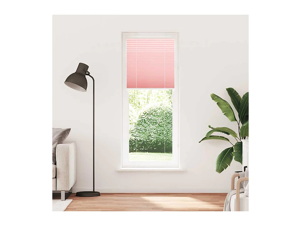 Tenda plissettata rosa 75x200 cm larghezza tessuto 74,4 cm poliestere