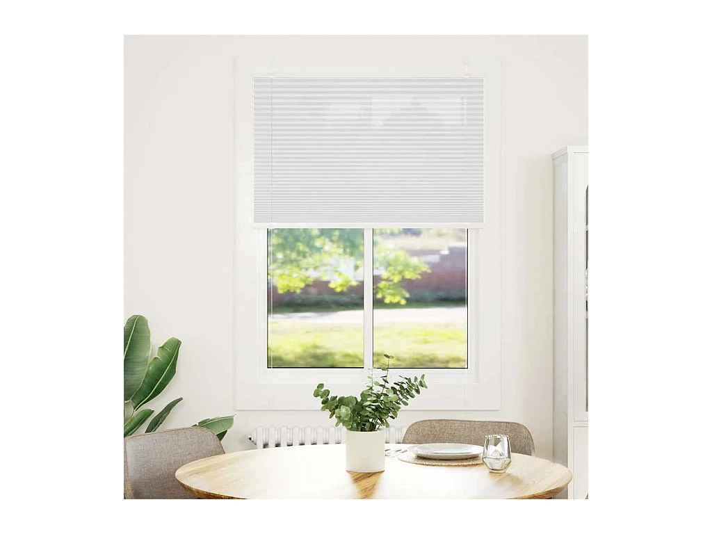 Estor plisado blanco 85x150 cm ancho tela 84,4 cm poliéster