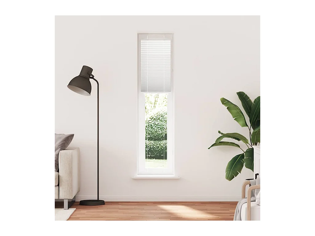 Store plissé blanc 45x200 cm largeur du tissu 44,4 cm polyester