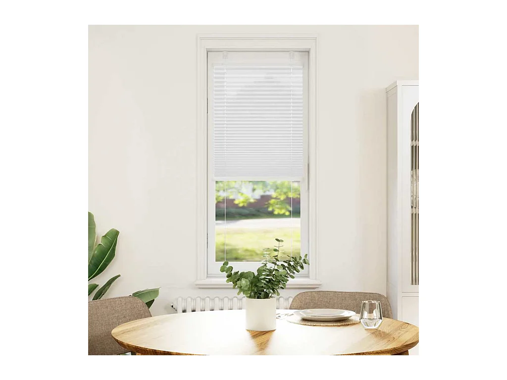 Witte plisségordijn 45x100 cm stofbreedte 44,4 cm polyester