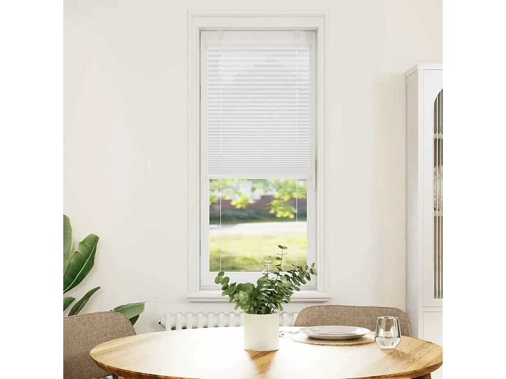 Store plissé blanc 45x100 cm largeur du tissu 44,4 cm polyester