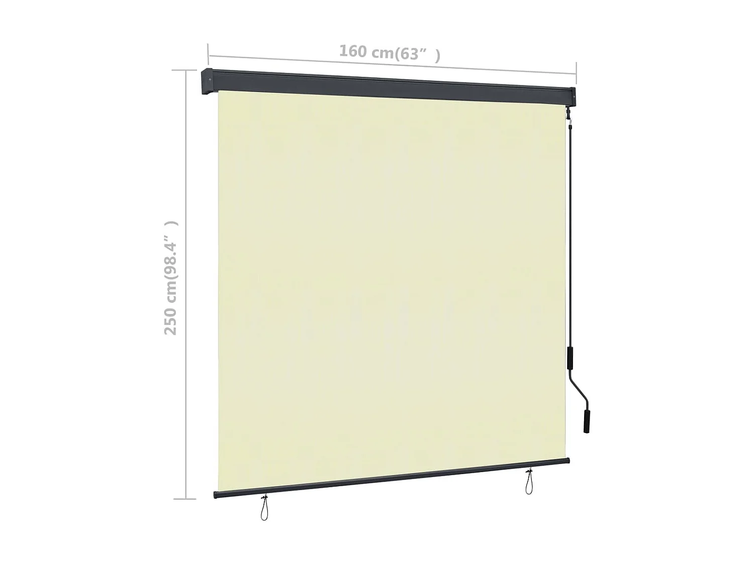 Store roulant d'extérieur 160x250 cm Crème