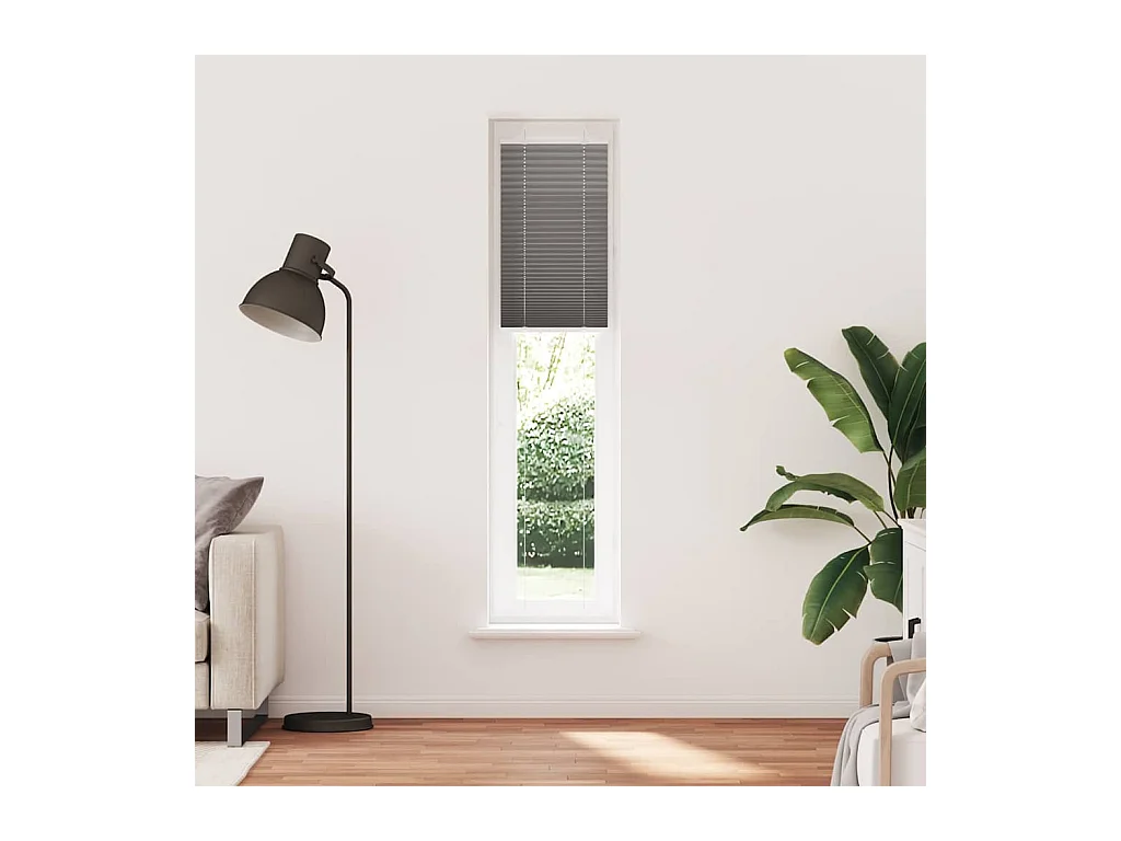 Tenda plissettata antracite 50x200 cm larghezza tessuto 49,4 cm